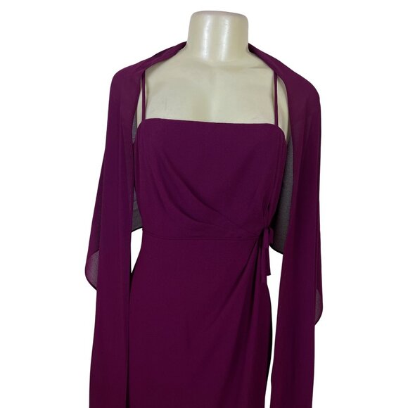 Jordan Magenta Sleeveless Women Formal Evening Gown W/ Spaghetti Straps Sz 11/12 - Picture 7 of 11